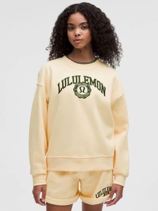 lululemon athletica Tops - lululemon athletica Cream Logo Crewneck Sweatshirt